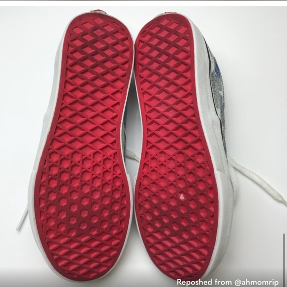 Kids Light Blue Vans with White Stars - Size 4 (Fits Women's Size 5.5) - Picture 4 of 4